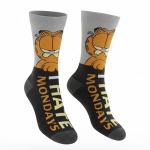 Garfield 'I Hate Mondays' Black and Gray Socks